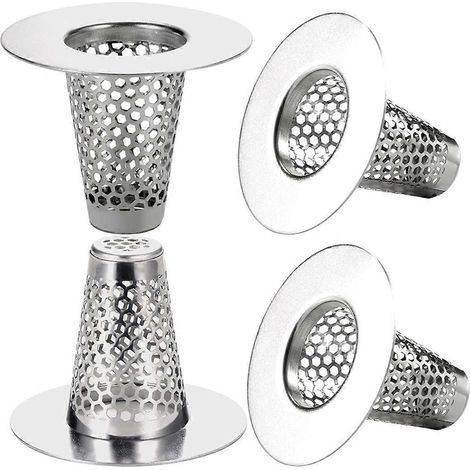 Lot de 4 crépines de vidange pour lavabo de salle de bain, pour orifice de vidange de 1,2 à 1,6 pouce. (1/5)
