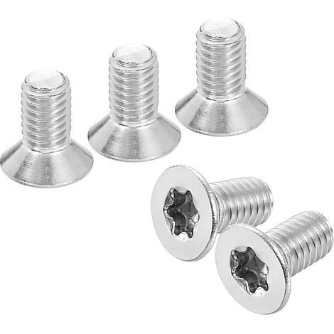 10 Pcs Vis M6-1 x 12mm A Tete Plate Torx Anti-Vol Argent (1/5)