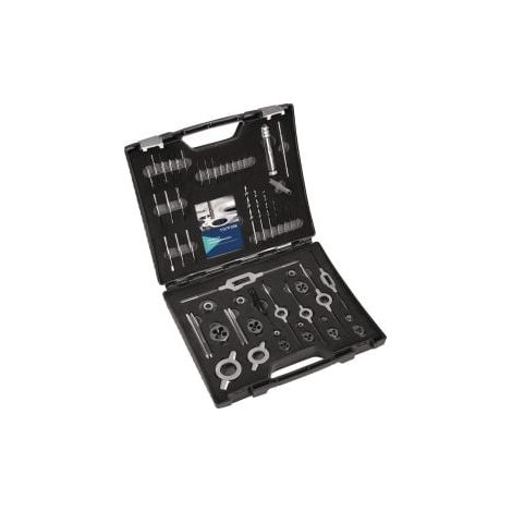 Juego  de machos  y terrajas  M3-M12  52 piezas  HSS estuche  de plástico  TECWERK (1/2)
