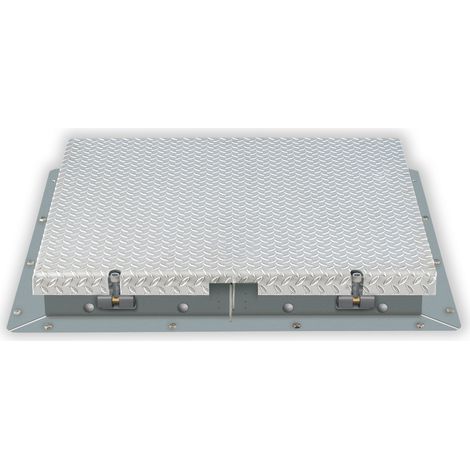 Hailo Schachtabdeckung HS9 Aluminium begehbar, tagwasserdicht mit Schwenkverschluss 600x600mm