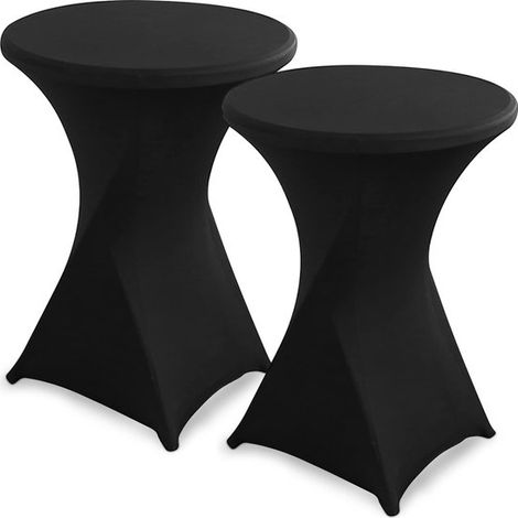 manteles elásticos para mesas de bistró, manteles elásticos, manteles elásticos redondos para mesas de bar, faldón elástico para mesa alta, negro (1/5)