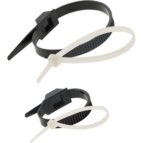 Lot 50 colliers de câblage - Noirs et Blancs - Zenitech (1/4)