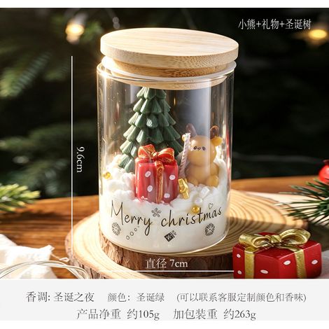 Weihnachtliche Miniatur-Duftkerze aus Glas, Rentier-Lebkuchenmann-Weihnachtsschmuck, Weihnachtsgeschenk, Duftgeschenk