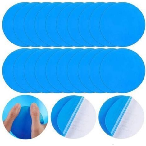 Lot de 20 rustines autocollantes pour réparation de piscine - En PVC - Pour matelas gonflables (1/4)
