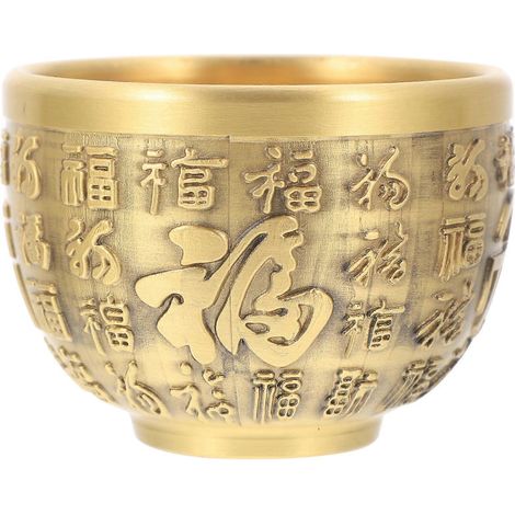 Bol doré en laiton, coupe à trésor, bassin à trésor, bol de fortune, décoration de bureau-6X6cm-Golden (1/3)