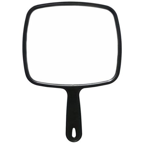 Miroir de poche - Miroir de maquillage - Miroir de rasage - Miroir de coiffure - Avec poignée - 21,5 × 31,5 cm - Noir (1/5)