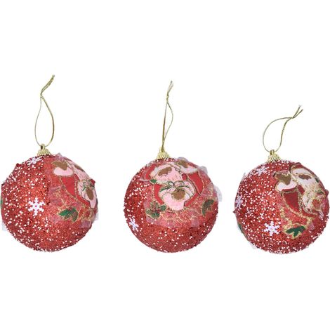 Künstliche Tannenzapfen-Weihnachtsdekoration aus Stoff, rote Weihnachtskugel (1/5)