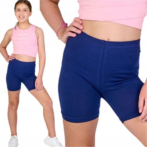 Short cycliste fille, bleu marine uni, Bates 170 (1/3)