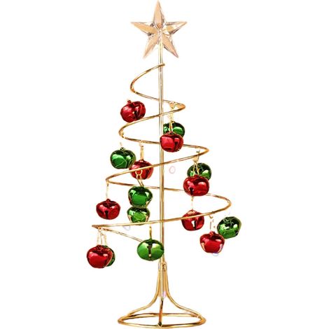 Arbre de Noël en fer, ornement de Noël avec cloches en fer forgé, mini arbre décoratif de bureau pour la maison de bureau, décoration de table (1/5)