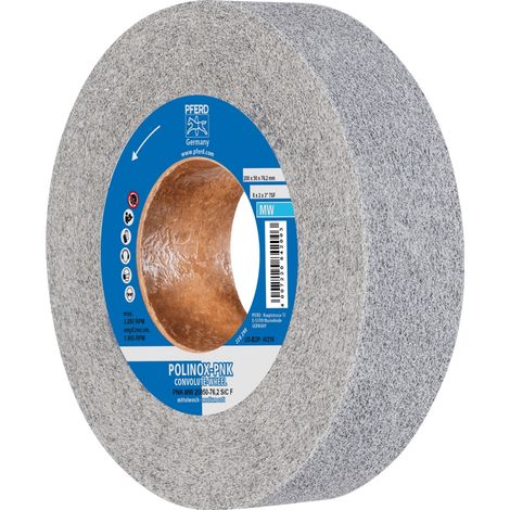 PFERD TOOLS POLINOX Gewickeltes Vlies-Rad PNK Ø 200x50mm Bohrung-Ø 76,2 mm Mittelweich SIC Fein für Finish