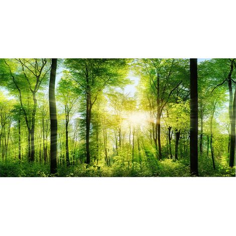Affiche de forêt adhésive effet 3D, pour décoration d'aquarium, 122x50cm (1/5)