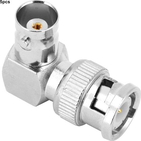 Adaptateur de câble coaxial BNC mâle/femelle en laiton coudé à 90° (lot de 5) (1/5)