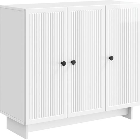 vidaXL Credenza Bianco Lucido 89 x 34,5 x 80 cm Legno