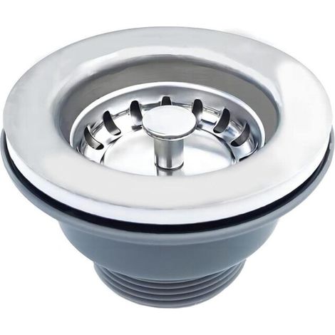 Crépine d'évier – Diamètre extérieur de 85 mm, convient aux éviers de cuisine et de salle de bain, etc. – 1 pièce, acier inoxydable (1/5)