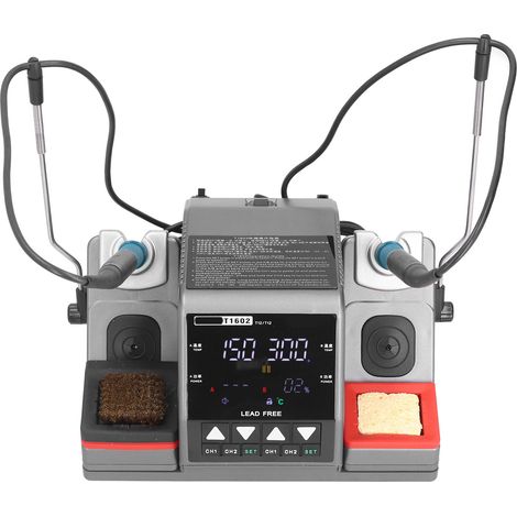 Lötstation 2-in-1 mit einstellbarer Temperatur, Digitalanzeige, Schweißwerkzeug-Set, EU-Stecker, 220 V Wechselstrom (1/5)