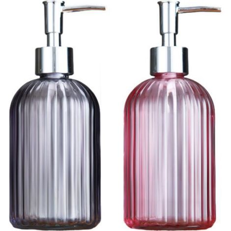 Distributeur de savon en verre avec pompe distributeur de savon rechargeable pour cuisine salle de bain Label (1/4)