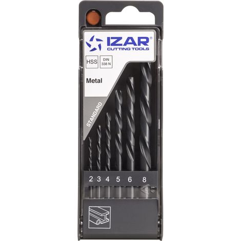 Juego Brocas 2-3-4-5-6-8 HSS (1025) DIN338 6-UDS. -1462- IZAR (1/3)