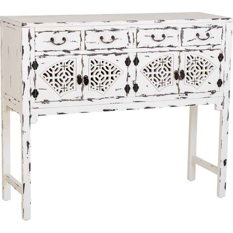 Recibidor de madera lacado blanco 120x40x102h cm (1/5)