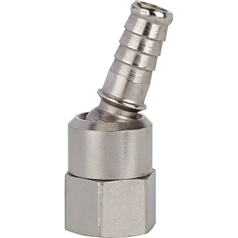 Riegler Schlauchtülle, Messing vernickelt, drehbar, G 1/4 IG LW 8 (1/2)