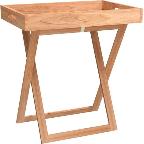 Table à plateau pliante 52x36x56,5 cm Bois massif de noyer (1/5)
