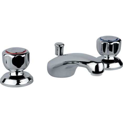 Robinet de lavabo avec clapet – mélangeur chromé classique avec vidage intégré – Art.116