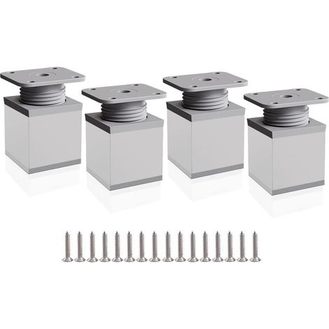 Höhenverstellbare Möbelfüße, 4 Schrankfüße, 50 mm, höhenverstellbar 0-20 mm, Aluminium-Tischfüße für Schreibtische, Sofas und DIY-Möbel (1/5)