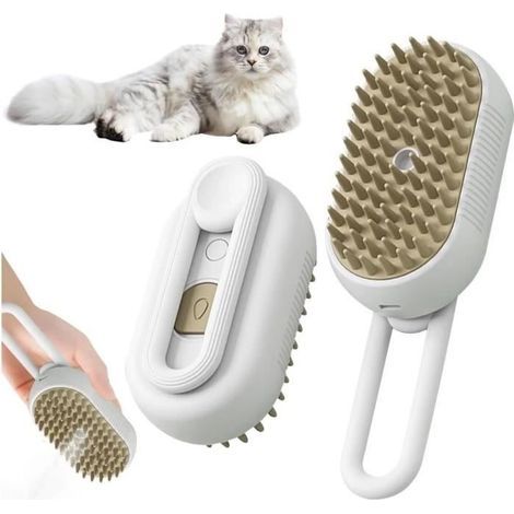 Elektrische Dampfbürste für Hunde und Katzen: Fellpflege, Entwirren, Entspannende Massage, Haushaltshygiene, Beseitigung von (1/4)