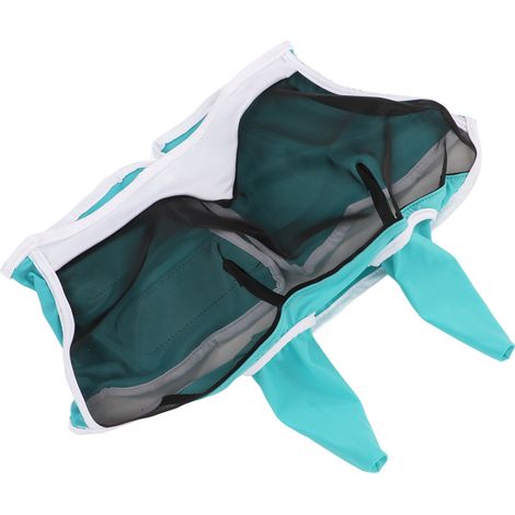 Masque anti-mouches pour chevaux en maille, élastique, protection UV, amovible et respirant, avec oreilles, bleu-vert, taille S (1/5)
