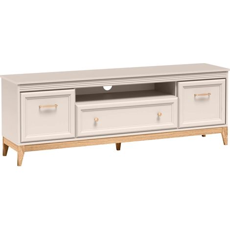 AX LIVING TV Lowboard Nymphen Cashmere 75 Zoll 1 Schublade 2 Türen MDF Eiche