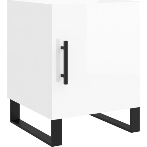 Maison Exclusive - Comodino Bianco Lucido 40x40x50 cm in Legno Multistrato