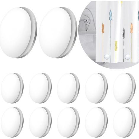 Lot de 12 Poids pour Rideaux de Douche avec Aimants Magnétiques - Aimant pour Rideaux - Fixation Stable Rideau Salle de Bain - Inclus 1 Boîte de Rangement Plastique Blanc (1/5)