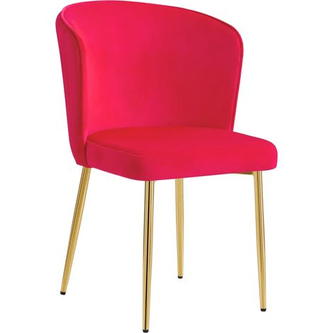 Lot de 4 chaises moderne DIANA gold velours fushia (1/5)