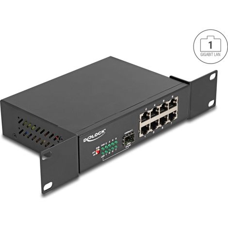 Swicth para Rack de 10 de 8 puertos Gigabit  + 1 SFP