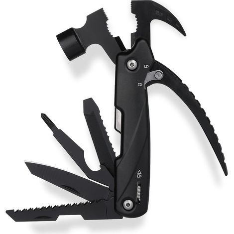 12-in-1-Multifunktionswerkzeug – 1 Hammer, 1 Nagelzieher, 3 Zangen, 1 Messer, 1 Klinge, 1 Feile, 1 Dosenöffner, Schraubendreher mit 9 Bits (1/5)