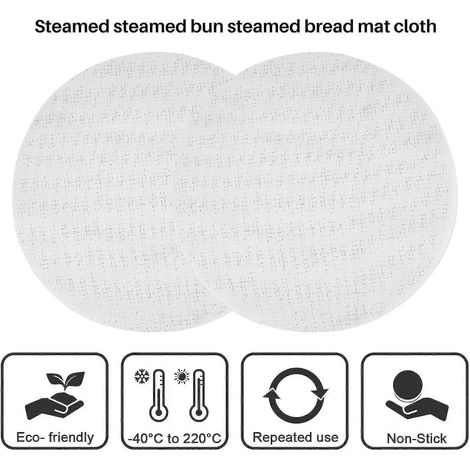 5 tapis de cuisson vapeur en silicone, réutilisables, antiadhésifs, ronds, 40 cm (1/4)