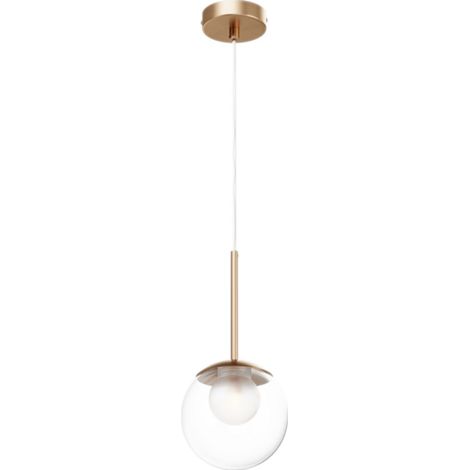 Maytoni Basic Form Plafonnier moderne en forme de globe doré de 15 cm, 1 abat-jour en verre G9