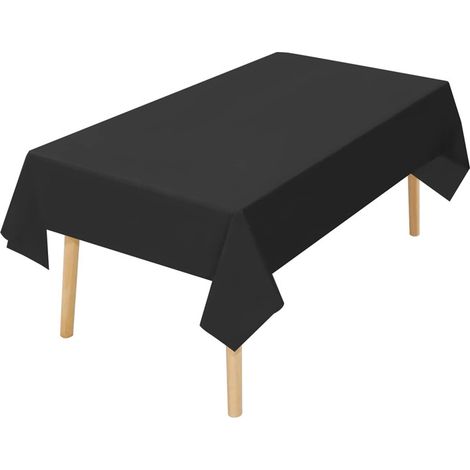 Lot de 10 Nappes Jetables noir 137 x 274 cm en PEVA Imperméable pour Fête, Anniversaire, Mariage, Baby Shower