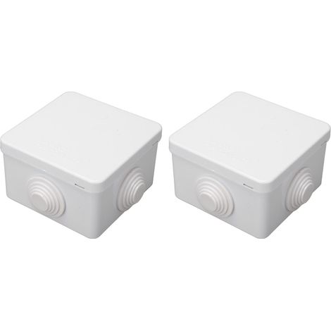 Boîte de jonction IP55, 2 pièces, étanche à la poussière, boîtier de projet électrique extérieur en plastique ABS avec bouchon en caoutchouc