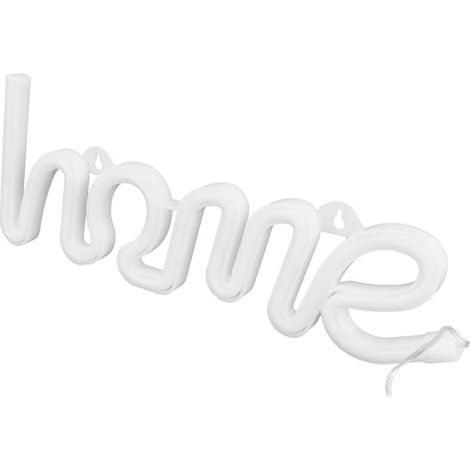 Enseigne lumineuse néon HOME, applique murale alimentée par USB/piles, rose, idéale pour les fêtes. (1/5)