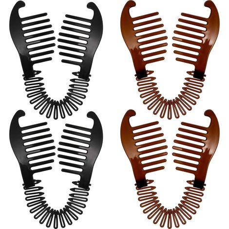 Bananenhaarspangen mit Rutschfestem Halt aus Kunststoff 4 Stück und Einfachem Design für Frauen und Mädchen bei Party und Ball (1/5)