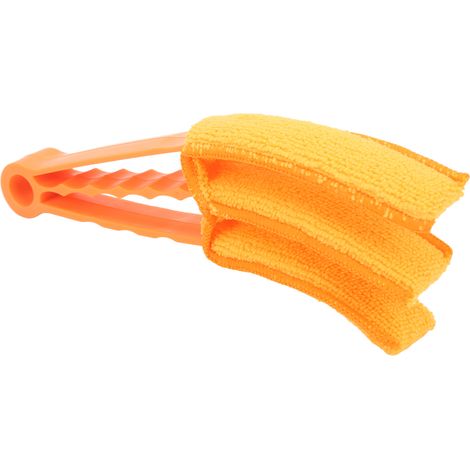 Chiffon microfibre multi-usage pour poussière, nettoyage fenêtre, store, volet, ventilateur, voiture - orange (1/5)