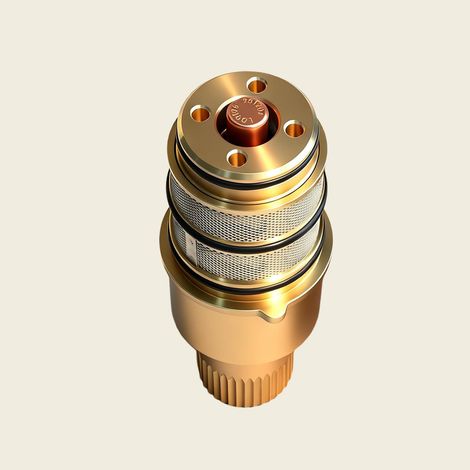 47175000 Thermostat-Kompaktkartusche 1/2 Zoll aus Messing für vertauschte Wasserwege, Ersatz für GROHE 47175000 Kunststoffkartusche (1/2)