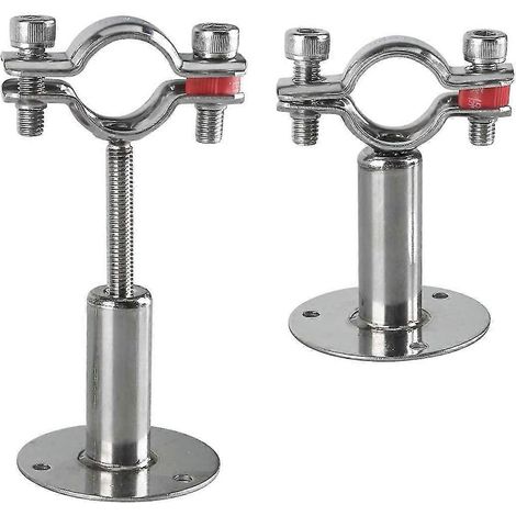 2 jeux de supports de tubes réglables en acier inoxydable Screw32 avec vis, fixations au plafond pour tubes et tiges de diamètre 32-34 mm (1/4)