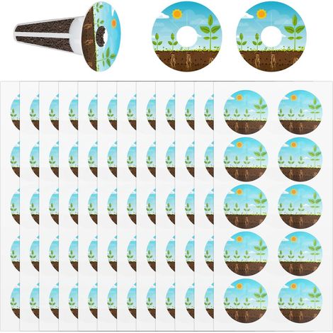 120 Autocollants pour Plantes, Étiquettes Rondes Autocollantes pour Paniers de Culture Hydroponiques Suivre et Comprendre la Croissance des Semis (1/5)