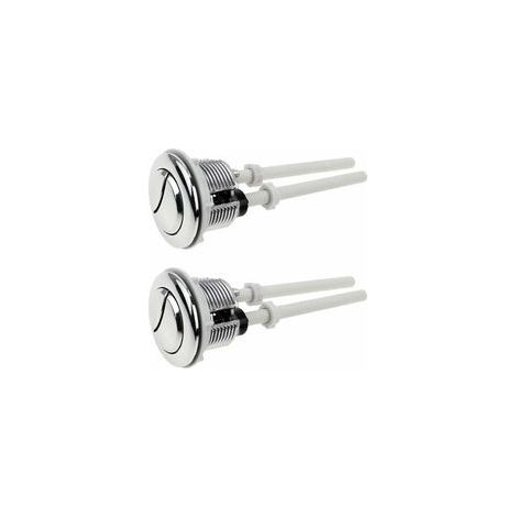 2 Pièces Boutons Poussoirs de Toilette Double Chasse Bouton 38mm Standard Chrome Plaqué Argent WC Réservoir Boutons (1/4)