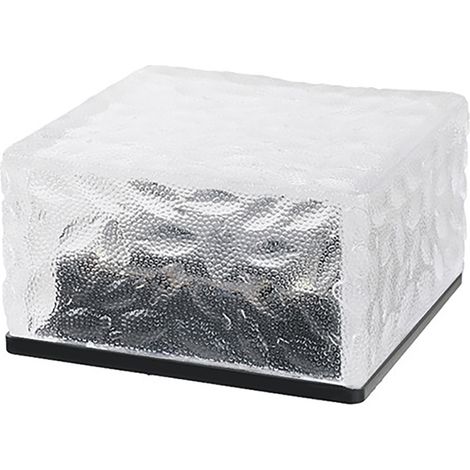 Lampe brique verre solaire – ABS LED – étanche – enterrée – paysage brique glace – cour / jardin / pelouse – bleu