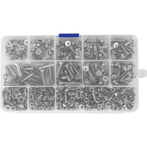Kit De Vis Et Écrous M4 - Ensemble À Tête Fraisée À Six Pans Creux - Acier Inoxydable SUS304 - Avec Rondelles Et Joint D’étanchéité - 662 Pièces (1/5)
