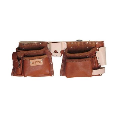 Jouanel – Tablier de charpentier américain TABUSHQ – Cuir lisse et daim – 11 rangements – Ceinture cuir 50mm avec boucle métal (1/5)