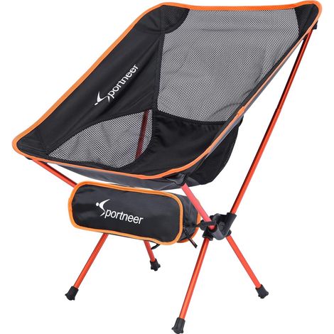Lightweight Folding Portable Camping Chair for Camping up to 150 kg for Backpacking, Hiking, Picnic, Fish, Orange (1/5)
