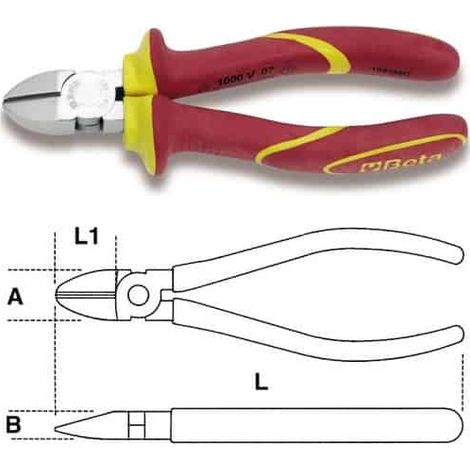 BETA Pince coupante diagonale isolée 1000V - 1082MQ - 170 mm